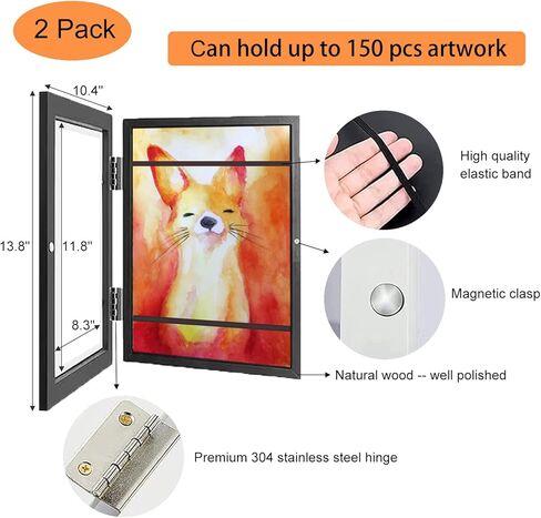 عبوتان من إطار فني للأطفال بفتحة أمامية - إطارات صور مفتوحة لعرض الأعمال الفنية للأطفال - إطار مشروع فني مكدس ذكي للعمل الفني - إطار عمل فني للأطفال مع مساحة تخزين in Kuwait