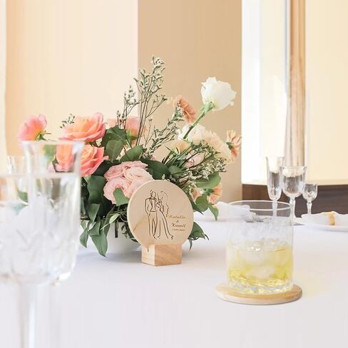 10 قطع قواعد أكواب خشبية للمشروبات - مجموعة قواعد أكواب للمشروبات من الخشب الطبيعي لديكور المنزل الحديث، قواعد لشرائح خشبية لطاولة القهوة لتزيين حفلات الزفاف في عيد الميلاد/رسم نقش خشبي بنفسك in Kuwait