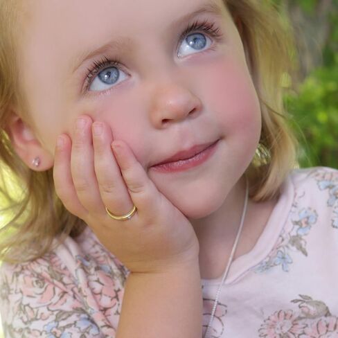 Precious Pieces Sterling Silver with Gold-Plating Baby Ring with CZ in Saudi Arabia