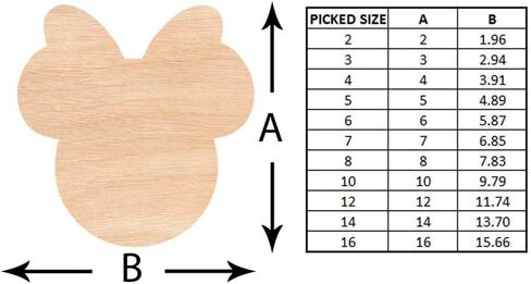 قطع خشبية غير مكتملة بالليزر للحرف اليدوية - ميني ماوس مقطوعة بالليزر أشكال خشبية غير مكتملة مستلزمات يدوية - D120 مقاسات مختلفة، سمك 1/8 بوصة، قطعة واحدة in Saudi Arabia