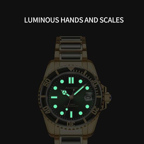Luxury Automatic Watches for men, Black Jade, Self Winding, Analog Dress wrist watch, Sapphire Crystal, Rotate Bezel(AH6028) in Saudi Arabia