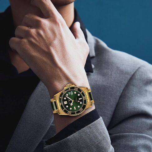 Luxury Automatic Watches for men, Black Jade, Self Winding, Analog Dress wrist watch, Sapphire Crystal, Rotate Bezel(AH6028) in Saudi Arabia