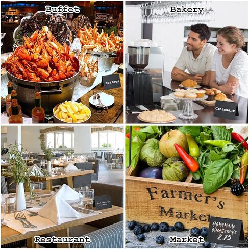 40 قطعة من لافتات السبورة الصغيرة مقاس 10.16 سم × 7.62 سم ​​ملصقات طعام لبوفيه الحفلات، لافتة سبورة صغيرة على الطاولة، علامة سبورة سوداء لحفلات الزفاف، بوفيه، أعياد الميلاد، سبورة صغيرة للمخبز in Kuwait