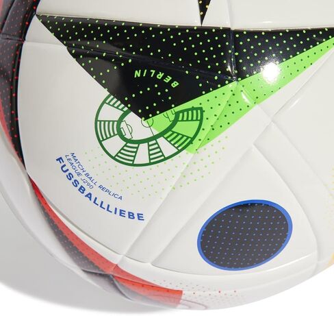 كرة adidas Fussballliebe League J290 Euro 2024 IN9370، للجنسين، كرة قدم، أبيض/أسود/أزرق متوهج، 4 in Saudi Arabia