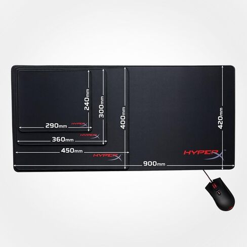 HyperX Fury S - Pro Gaming Mouse Pad, Cloth Surface Optimized for Precision, Stitched Anti-Fray Edges, Large 450x400x4mm - Black (Renewed) in Saudi Arabia