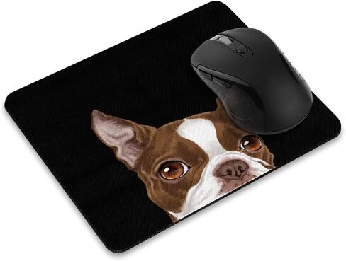 لوحة ماوس مستطيلة غير قابلة للانزلاق، وسادة ماوس للكلاب من WIRESTER Boston Terrier باللونين الأحمر والأبيض للمنزل والمكتب ومكتب الألعاب in Saudi Arabia