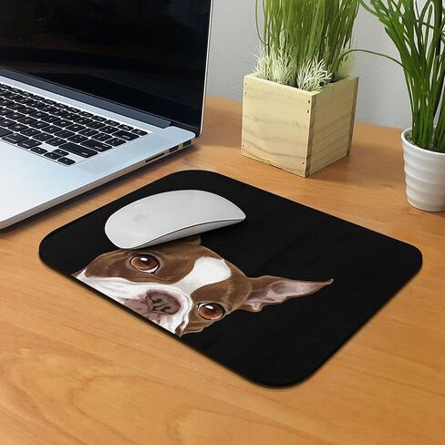 لوحة ماوس مستطيلة غير قابلة للانزلاق، وسادة ماوس للكلاب من WIRESTER Boston Terrier باللونين الأحمر والأبيض للمنزل والمكتب ومكتب الألعاب in Saudi Arabia