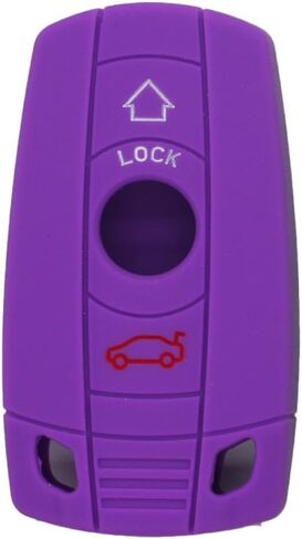 Silicone Cover Protector Case Holder Skin Jacket Compatible with BMW 3 Button Smart Remote Key Fob CV9902 Pink in Saudi Arabia