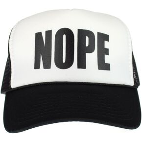 Mens NOPE Ironic Funny Slogan Hipster Snap Back Cap Cotton Mesh Trucker Hat