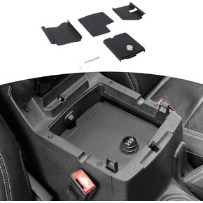 RT-TCZ for Wrangler JL Center Console Organizer Gun Safe Box with Lock Compatible with Jeep Wrangler JL JLU Gladiator JT 2018-2024 Black Storage Accessories