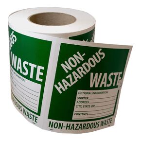 NMC HW5AL Non-Hazardous Waste Optional Information: Shipper__, Address__, City, State, Zip__, Contents__ Label - [Roll of 500] PS Paper Hazmat Label