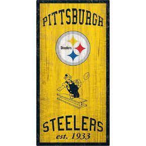 NFL Pittsburgh Steelers Unisex Pittsburgh Steelers Heritage sign, Team Color, 6 x 12