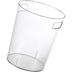 Office Decor Home Trash Container Clear Small Trash Can Wastebasket Plastic Garbage Bucket Container Bin for Bathroom Kitchen Office Bedroom 16.5CM Waste Container Large Storage Bins