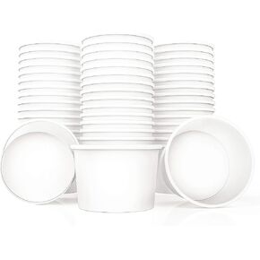 Lakesstory Paper Ice Cream Cups 4oz Small White Dessert Bowls Frozen Yogurt Cup White Dessert Bowls Frozen Dessert Supplies Pack of 50 count