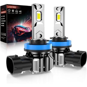 H7 LED Bulb 2024 Upgraded 18000LM 6500K White 700% Super Bright H7 with Fan, 1:1 Size Fog Light No Adapter Required, IP68 Waterproof LED H7 Bulb, Pack of 2