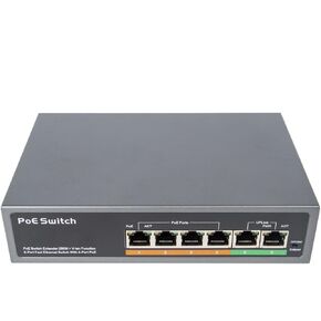 6 Port PoE Switch (4 PoE Ports | 2 Uplink Port) – 65W – 802.3af (PSE604EX)