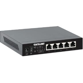 Intellinet 5-Port 2.5G Poe+ Ethernet Switch - 55W Power Budget, Power Output up to 30W Per Port, Unmanaged, Wall Mountable, Fanless - for Computer Networking Hub, Desktop, 3 Yr Mfg Warranty – 561921