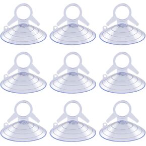 Balacoo 12pcs 45mm Clear Plastic Suction Cups with Loops for Glass Windows Windshield Tile Kitchen Bathroom Mirror Shower Wall Terrarium Car Window Office Hangers, XBZE42H39H10N0