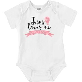 Brisco Brands Jesus Loves Me This I Know Christian Baby Bodysuit Jumper Girls