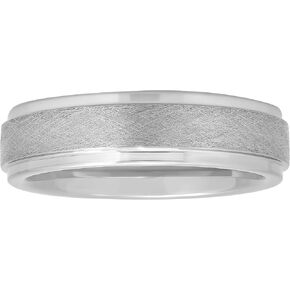 Men's 6mm Tantalum Carbide Contemporary Bands - Choice of Designs with Step Edges
