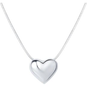 CHIRENMA 925 Sterling Silver Heart Pendant Necklace for Women Girls
