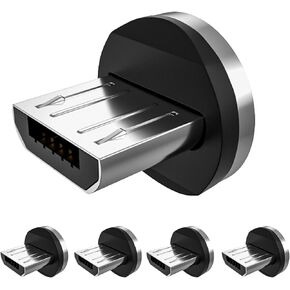 Terasako Magnetic Connector Tips Head for Micro USB Android Devices (5 Pack)
