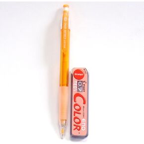 Pilot Color Eno Orange Set, 0.7mm Mechanical Pencil + Mechanical Pencil Lead 0.7mm, Orange, 10 Leads