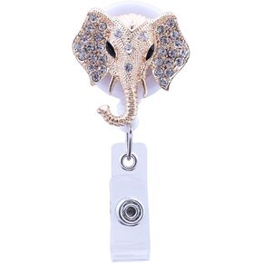 Soleebee 28'' Retractable Badge Reel, Nurse ID Badge Holder with Belt Clip (Elephant)