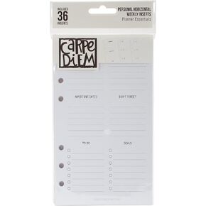Carpe Diem 7985 Planner Essentials Personal Horizontal Format Weekly Inserts