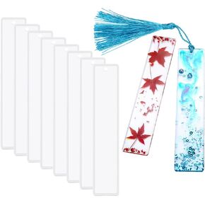 8 Pcs Bookmark Resin Molds Rectangle Bookmarks Silicone Mold DIY Bookmark Casting Molds for DIY Craft Decor