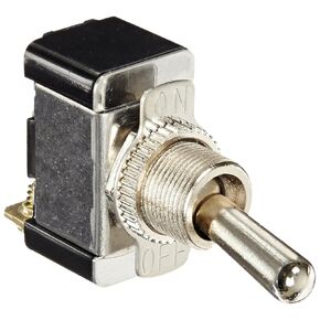 NSI 78210TS Toggle Switch, Maintained Contact and Single Pole, On Off Circuit Function, SPST, Brass/Nickel Actuator, 20/10 amps at 125/250 VAC, Screw Connection