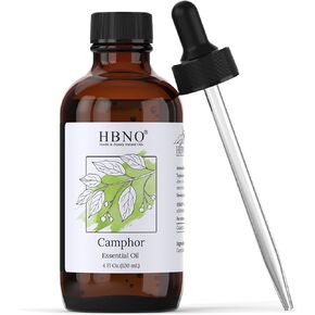 HBNO Camphor Essential Oil - Huge 4 oz (120ml) Value Size - Natural Camphor Oil - Perfect for Cleaning, Aromatherapy, DIY, Soap & Diffuser - Camphor Essential Oil