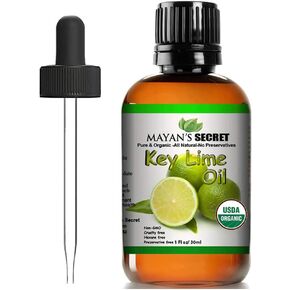 Mayan’s Secret USDA Certified Organic Key Lime Essential Oil for Diffuser & Reed Diffusers (100% PURE & NATURAL - UNDILUTED) 1oz Bottle