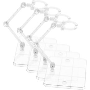 4pcs Action Figure Stand Stop Motion Figures Stand Doll Armature Action Figure Holder Stand for Action Figures Clear Figure Display Stand Figure Accessory Plastic Robot Adjustable