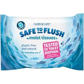 Natracare Safe to Flush Moist Tissues, Made of 100% paper and an Organic and Natural formula with Aloe Vera and Witch Hazel (1 Pack, 30 wipes total)