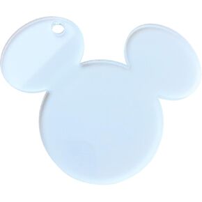 NUO RUI 10Pcs Acrylic Keychains Mickey Mouse Clear Blank 1/8" Thick for Crafting Accessory