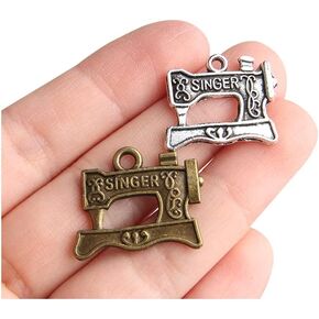 20Pcs Singer Sewing Machine Charms Antique Silver Tone 22 x 18 mm Making DIY Handmade Accessories Craft
