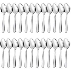 24-Piece Dinner Spoons Set (6.7 inch), Unokit Stainless Steel Spoons silverware, Dessert Spoon, Tablespoon, Silverware Spoons Only for Home, Kitchen or Restaurant - Mirror Polished, Dishwasher Safe
