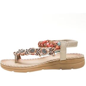 صنادل فوزية بوهيمية مسطحة بحجر الراين للنساء in Kuwait