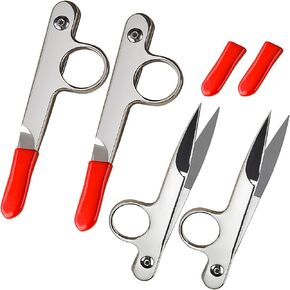 4Pcs Thread Snips for Sewing, Thread Scissor with Protective Rubber Sleeve Mini Snippers Shear Small Trimming Nipper Clipper for Quilting, Embroidery, Dressmaking Tailoring Dressmaking Crafting