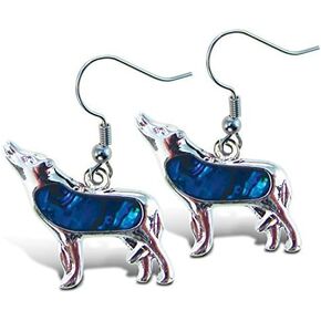 Puzzled Wolf New Zealand Paw Shell Fashionable Earing Jewelry - Animals Collection - 1.35 INCH - Unique Gift and Souvenir - Item #6818
