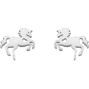 Simple Heart Horse Hypoallergenic Small Stud Earrings Stainless Steel for Women Men Teen Girls Sensitive Ear Cute Animal Cartilage Pierced Tiny Little Huggie Sleeper Studs Earring Fashion Jewelry Christmas Gifts