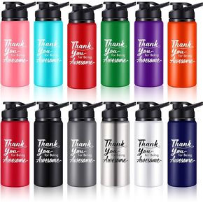 24 Pcs Employee Appreciation Gifts 20 oz Aluminum Water Bottles Thank You for Being Awesome Gifts for Team Staff Coworker Lightweight Travel Sports Bottles with Snap Lid