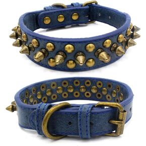 Mushrooms Spiked Rivet Studded Adjustable Pu Leather Pet Collars for Cats Puppy Dogs