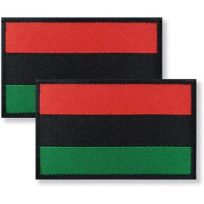 Overdecor African Afro American Flag Patch Tactical Black Liberation Patches - Hook and Loop Fastener, 2 Pack