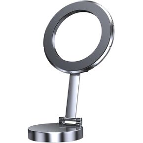 Mini Universal Magnetic Suction Car Phone Mount,Black Aluminum Alloy Dashboard Cell Phone Holder,Adjustable 360 Rotation for Magsafe Case iPhone 11/12/13/14/15 Pro Max