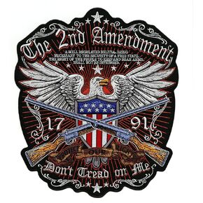 2nd Amendment Eagle Patch 12" | Patriotic Gun Rights Emblem "Dont Tread On Me" | Large Embroidered Iron On - by Nixon Thread Co.