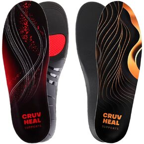 Cruvheal 220+lbs Strong Arch Support Insoles and High Arch Insoles