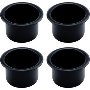 Woogim 4PCS Black Metal Sofa Recliner-Handles Cup Holder Insert Replacement Drink Car Holder for Sofa Boat Rv Couch Car Truck Poker Table