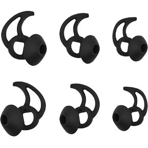 3 Pairs Earbuds Cover Silicone Eartips Earbud Tips Compatible with Bose Quietcomfort and Bose Sport Earbuds Replacement Tips Earphone Silicone Cover Ear Bud Tips Replaement Ear Covers Black SML